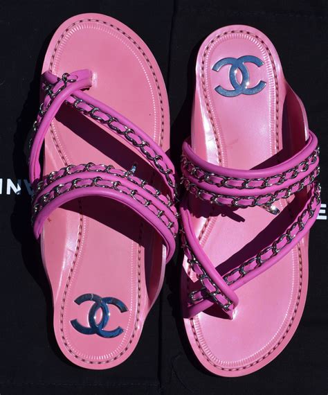 chanel pink rubber sandals|chanel thongs flip flops.